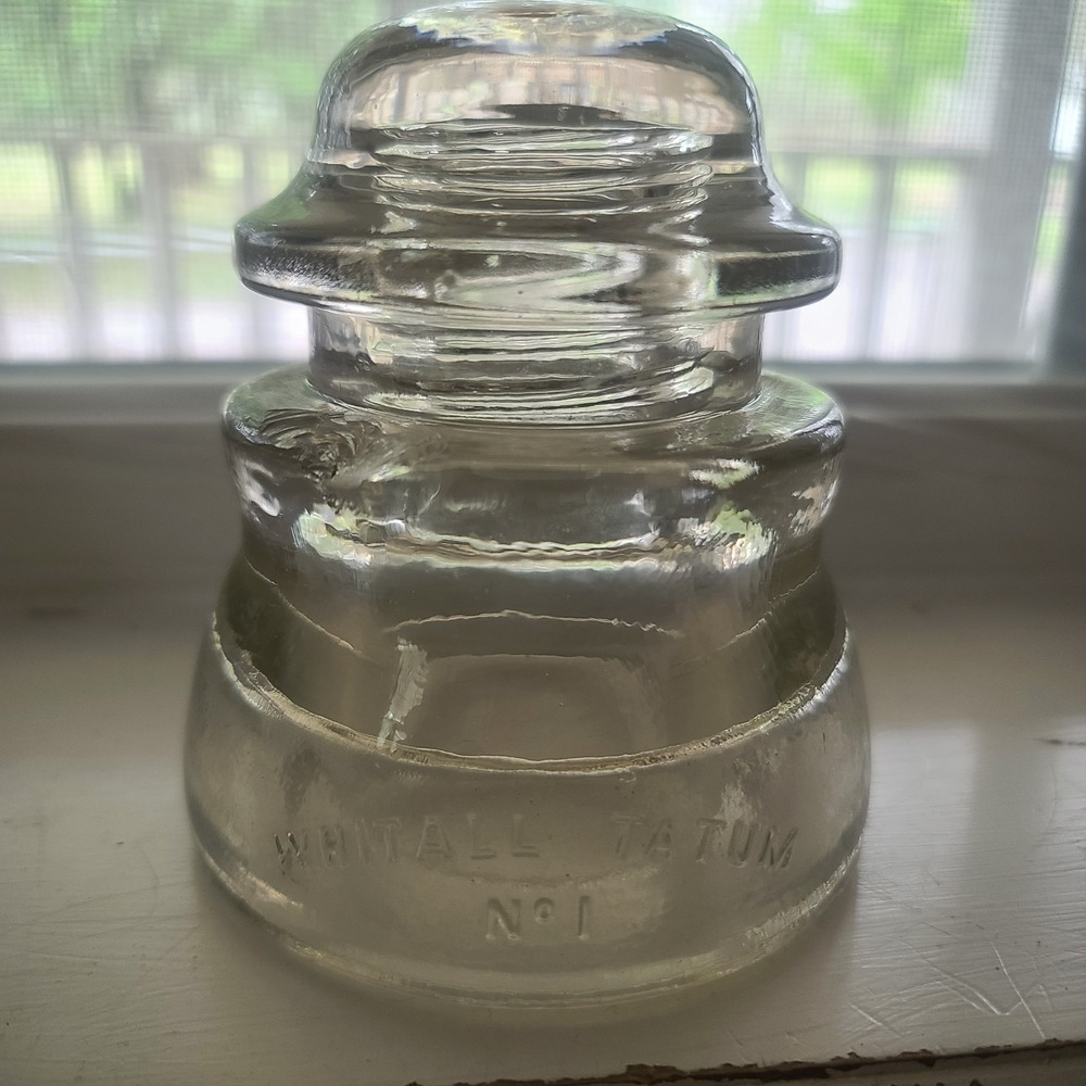 Whithall Tatum No. 1 Glass‎ Insulator Clear 17-45 Made In USA Collectible